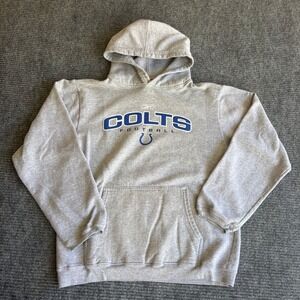 Reebok Indianapolis Colts Football Hoodie Youth Size 14/16 Gray NFL Pullover